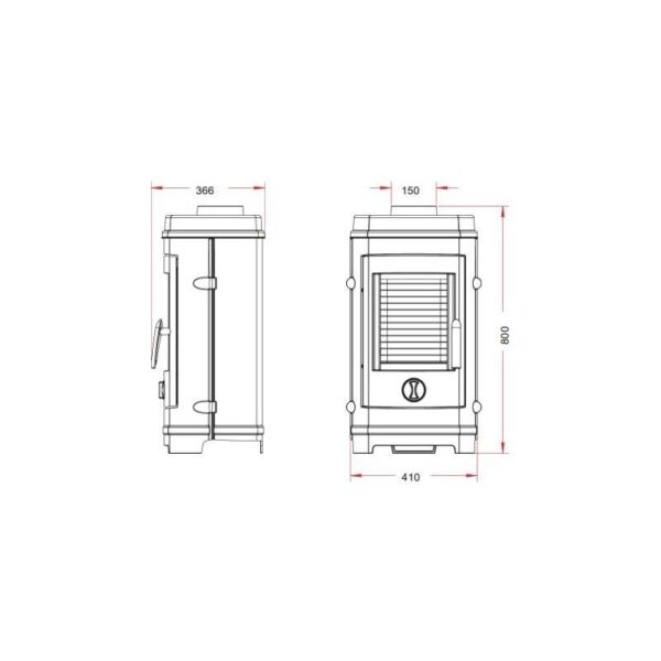 Technocuisin Poêle à bois Balami - 7 kW – Image 4