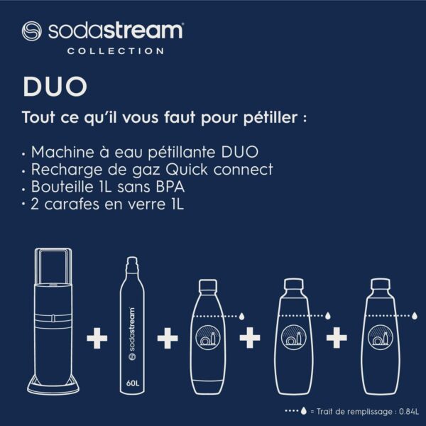 SodaStream DUO Machine à Eau Pétillante pour Carafe en Verre – Image 8